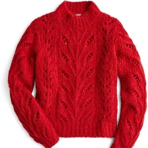 J. Crew Big Sur pointelle knit crewneck sweater